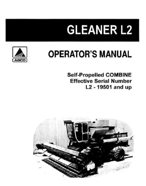 Gleaner L2 Combine Manual | Farm Manuals Fast