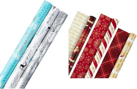 Hallmark Holographic Christmas Wrapping Paper Bundle Teal