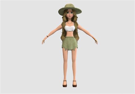 Summer Cartoon Girl3d模型 Turbosquid 1921585