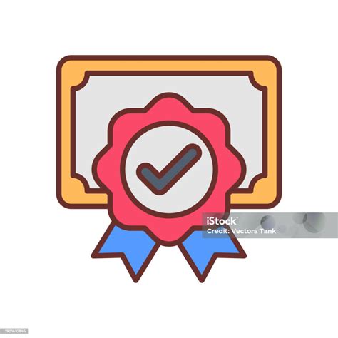 Certificate Icon In Vector Logotype Stock Illustration Download Image