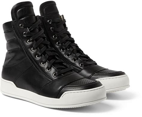 Balmain Leather High Top Sneakers, $1,145 | MR PORTER | Lookastic