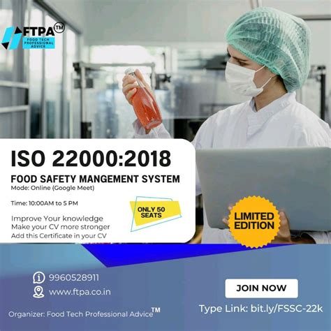 Food Tech Jobs On Linkedin 🛅 Iso 220002018 Fsms Food Safety