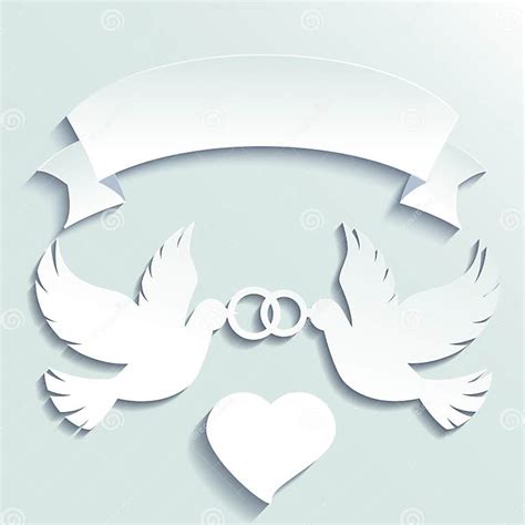 Doves Holding Wedding Rings Stock Vector Illustration Of Cartoon