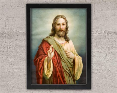 Jesus Christ Framed Wall Art, Home Church Wall Art, Jesus Paintings ...