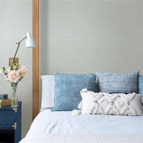 Exhale Light Blue Faux Grasscloth Wallpaper By A Street