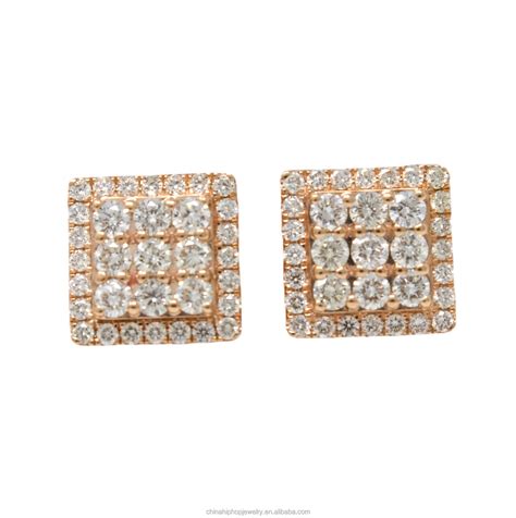 Luxury Jewelry Solid 10k 14k Gold Vvs Moissanite Diamond Earrings Men