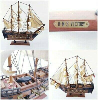 Vintage Hms Victory Wooden Model Ship Picclick Uk