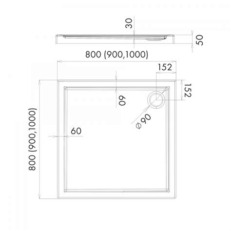 Brodzik Kompozytowy Kwadratowy Kronos 90x90x5 90x90 Cm Brodziki