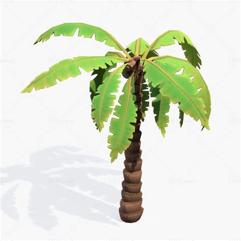 Cartoon Palm Tree D Model Scene