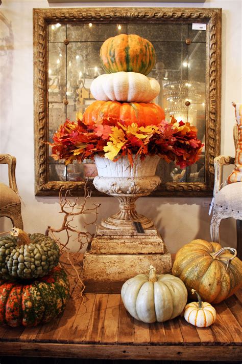 Stacked Pumpkins In Urn - DIY