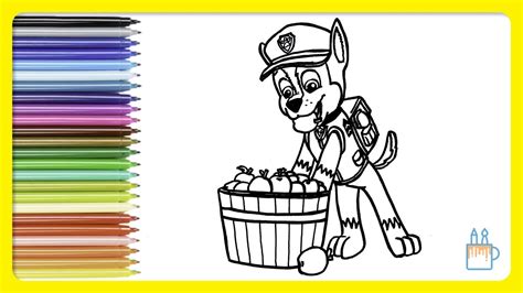 Vamos Desenhar E Colorir O Chase Da Patrulha Canina Colhendo Ma S