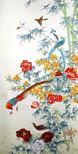 Chinese Pheasant Painting pheasant 2336110, 65cm x 160cm(26〃 x 63〃)