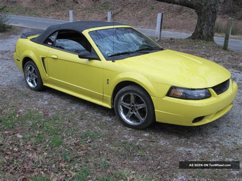 1999 Cobra Mustang Convertible Svt 4 6l Yellow With Black Top 5 Speed