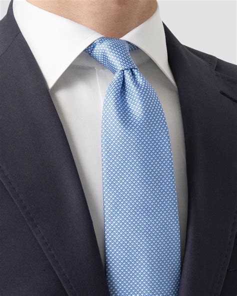 Blue Geometric Woven Tie Eton