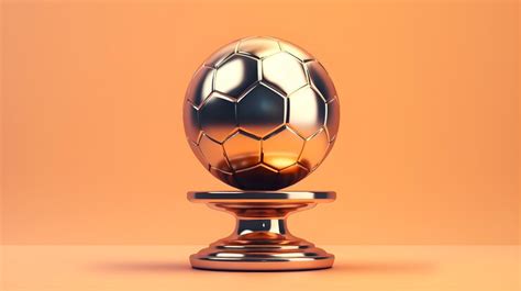 Premium Ai Image Golden Trophy Football Winner Award On Gold Background