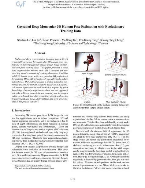 PDF Cascaded Deep Monocular 3D Human Pose Estimation With 3D