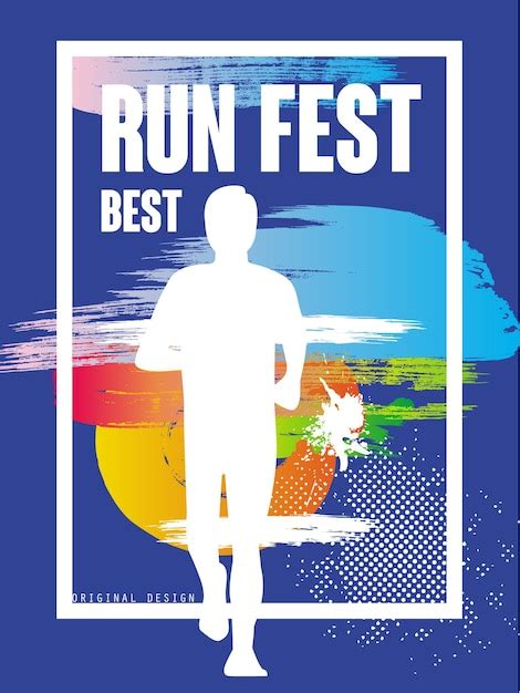 Premium Vector Run Feat Best Colorful Poster Template For Sport Event