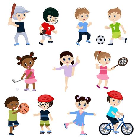 Kids Playing Sports Clip Art