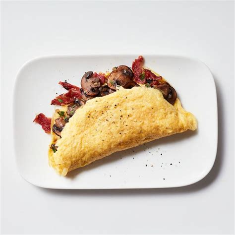 Delicious Mushroom And Bacon Omelette