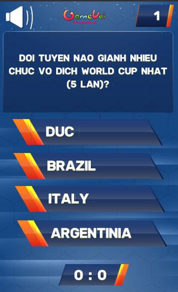 Game Đo độ hiểu biết của bạn về World Cup Game Vui