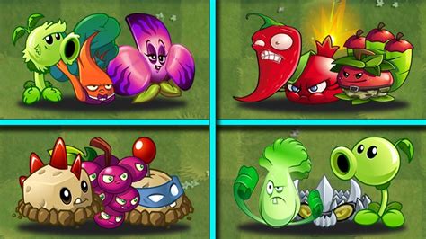 Random 4 Team Plants Battles Push Red Trap Mine Who Will Win PvZ 2