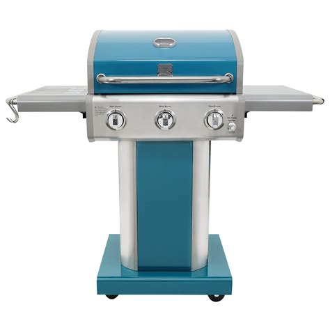 Kenmore 3-Burner Outdoor BBQ Grill | Liquid Propane Barbecue Gas Grill with Folding Sides, PG ...