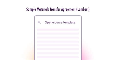 Material Transfer Agreement Template