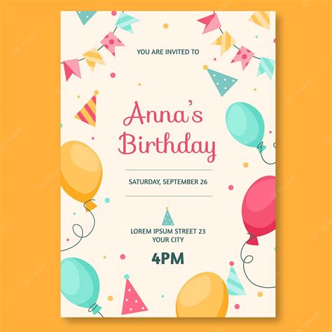 Organic Flat Birthday Invitation Stokverse