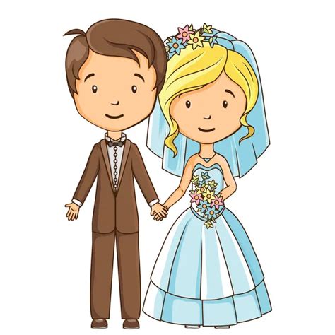 Cartoon Style Bride And Groom — Stock Vector © Blackspring1 46987761