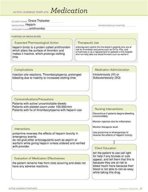 Active Learning Template Heparin ACTIVE LEARNING TEMPLATES