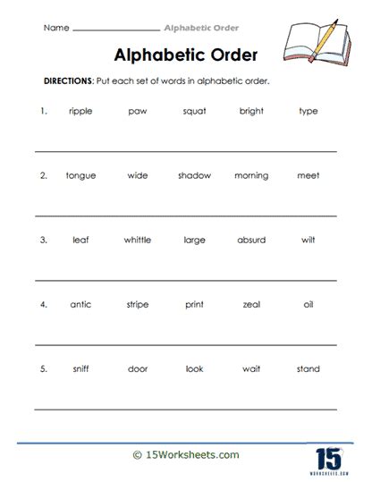 Alphabetical Order Worksheets K5 Learning Worksheets Library