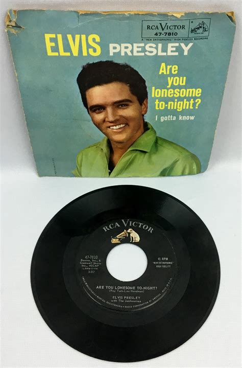 Lot Elvis Presley I Gotta Know Are You Lonesome To Night