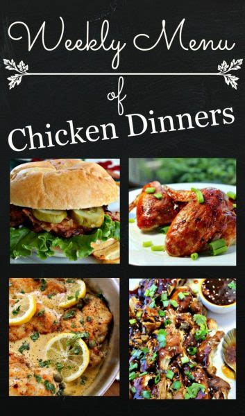 Weekly Menu Chicken Dinners – Must Love Home