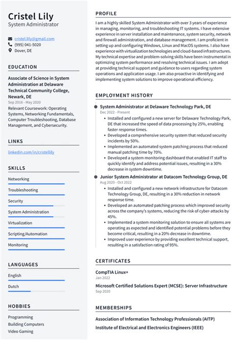 Microsoft System Administrator Resume Examples ResumeCat