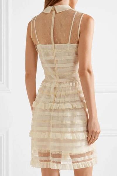 Red Valentino Ruffled Point Desprit Tulle Mini Dress In Cream Modesens