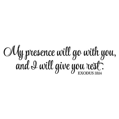 Exodus V Vinyl Wall Decal My Presence Will Go With You Scripture