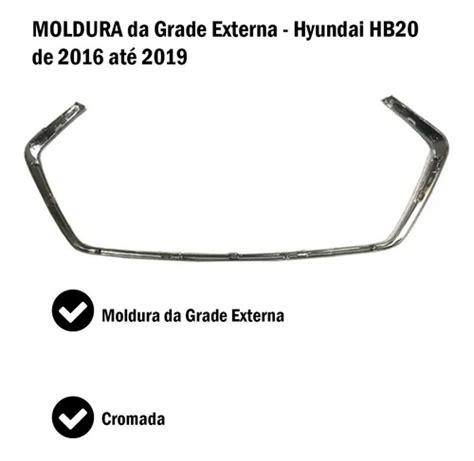 Moldura Da Grade Externa Hb20 Hatch 2016 2017 Cromada Parcelamento