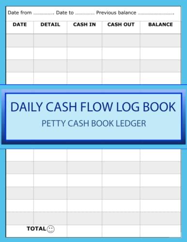 DAILY CASH FLOW LOG BOOK PETTY CASH BOOK LEDGER Large Daily Cash Book