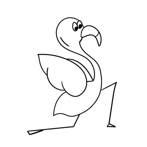 Flamant Rose De Dessin Anim Mignon Dans La Pose D Yoga Illustration