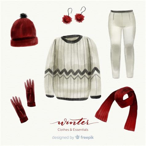 Outfit Invierno Dibujado A Mano Vector Gratis