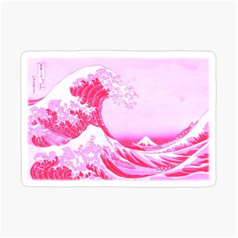 Kanagawa Japanese Art The Great Wave Pink Sticker For Sale By