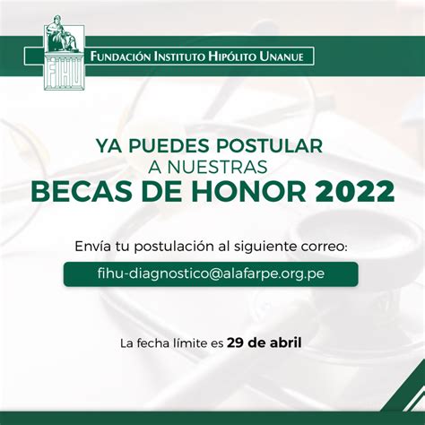 Postula a las Becas de Honor 2022 Fundación Instituto Hipólito Unanue