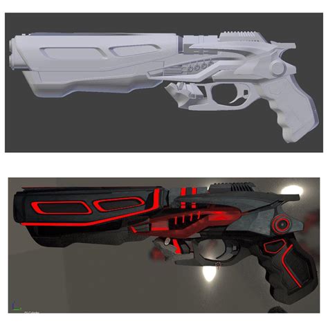 Concept sci-fi handgun : r/blender