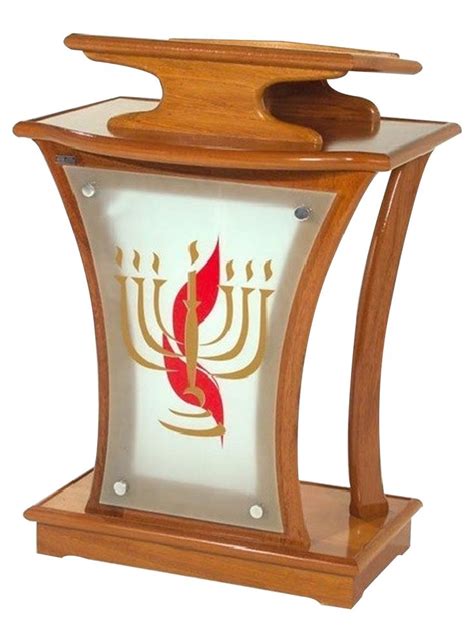 A Wooden Stand With A Lit Candle On It S Side And A Red Bird In The Center