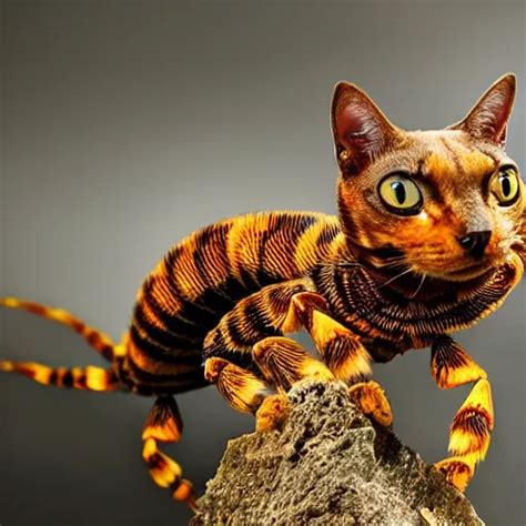 A Scorpion Cat Hybrid Animal Photography Stable Diffusion