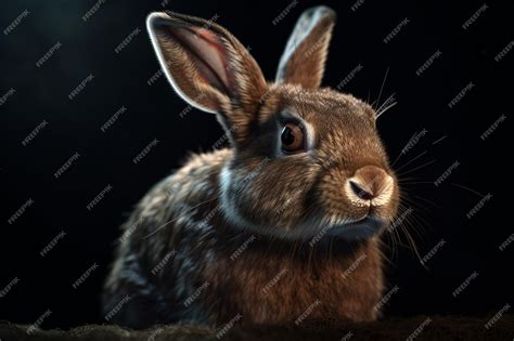 Premium Photo A Rabbit In The Dark