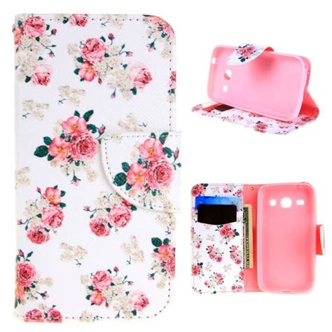 Pour Samsung Galaxy Core Plus SM G350 Coque Étui Housse fleur floraison