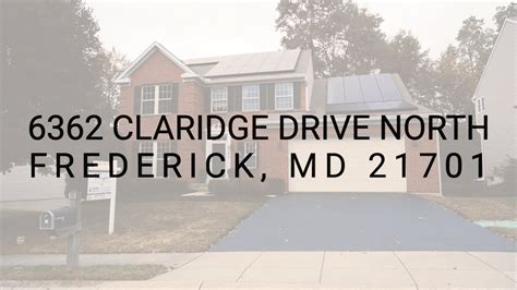 6362 Claridge Drive North Frederick Md 21701 Youtube