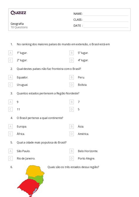 Ponad 50 Geografia Arkuszy Roboczych Dla Klasa 6 W Quizizz Darmowe I