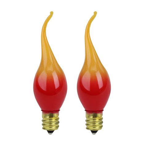 Darice 2 Red Yellow Fire Flame Electric Candle Lamp Replacement Light Bulbs | eBay